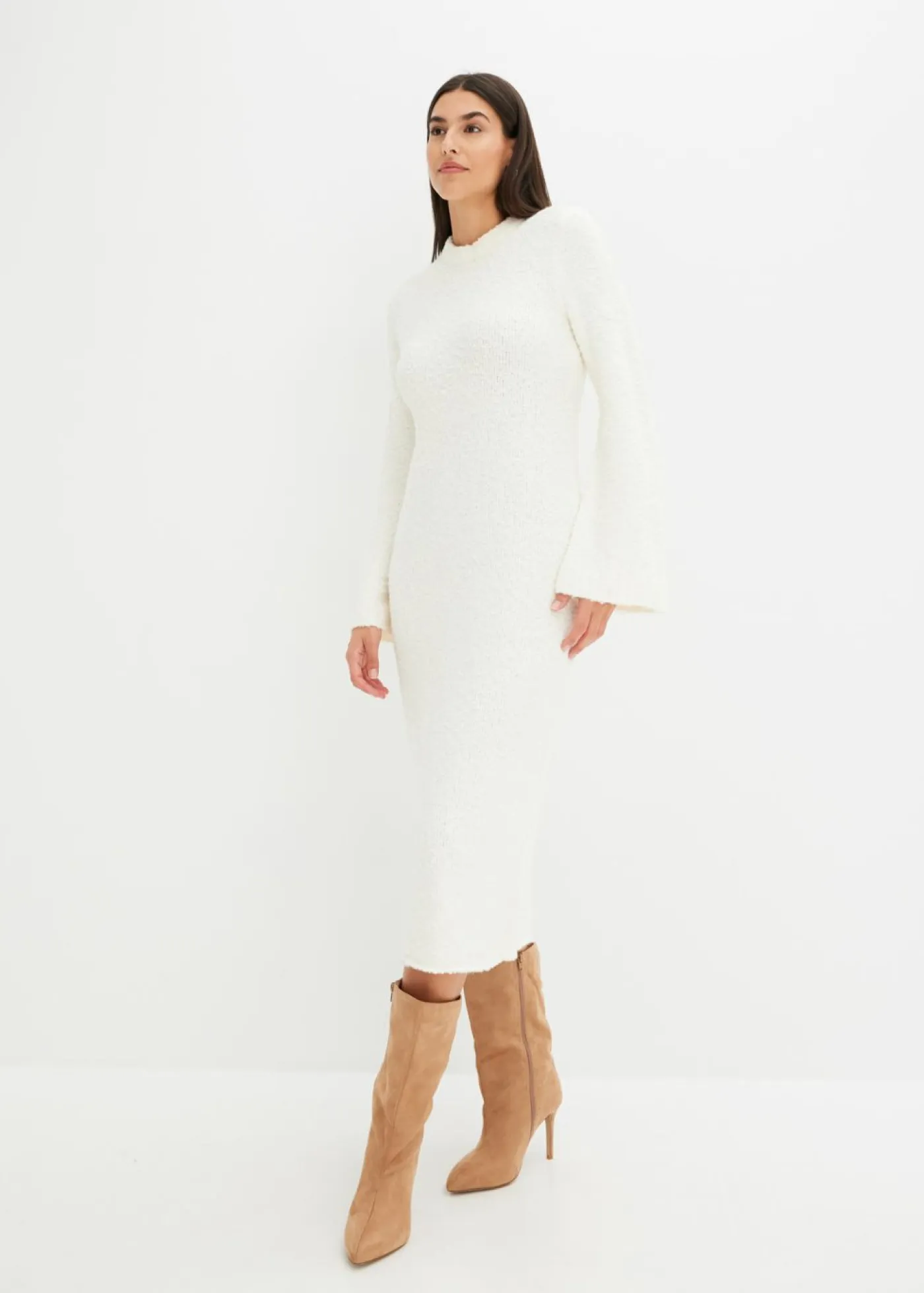 bonprix bonprix Vestidos|Ropa De Punto>Vestido de punto Blanco lana