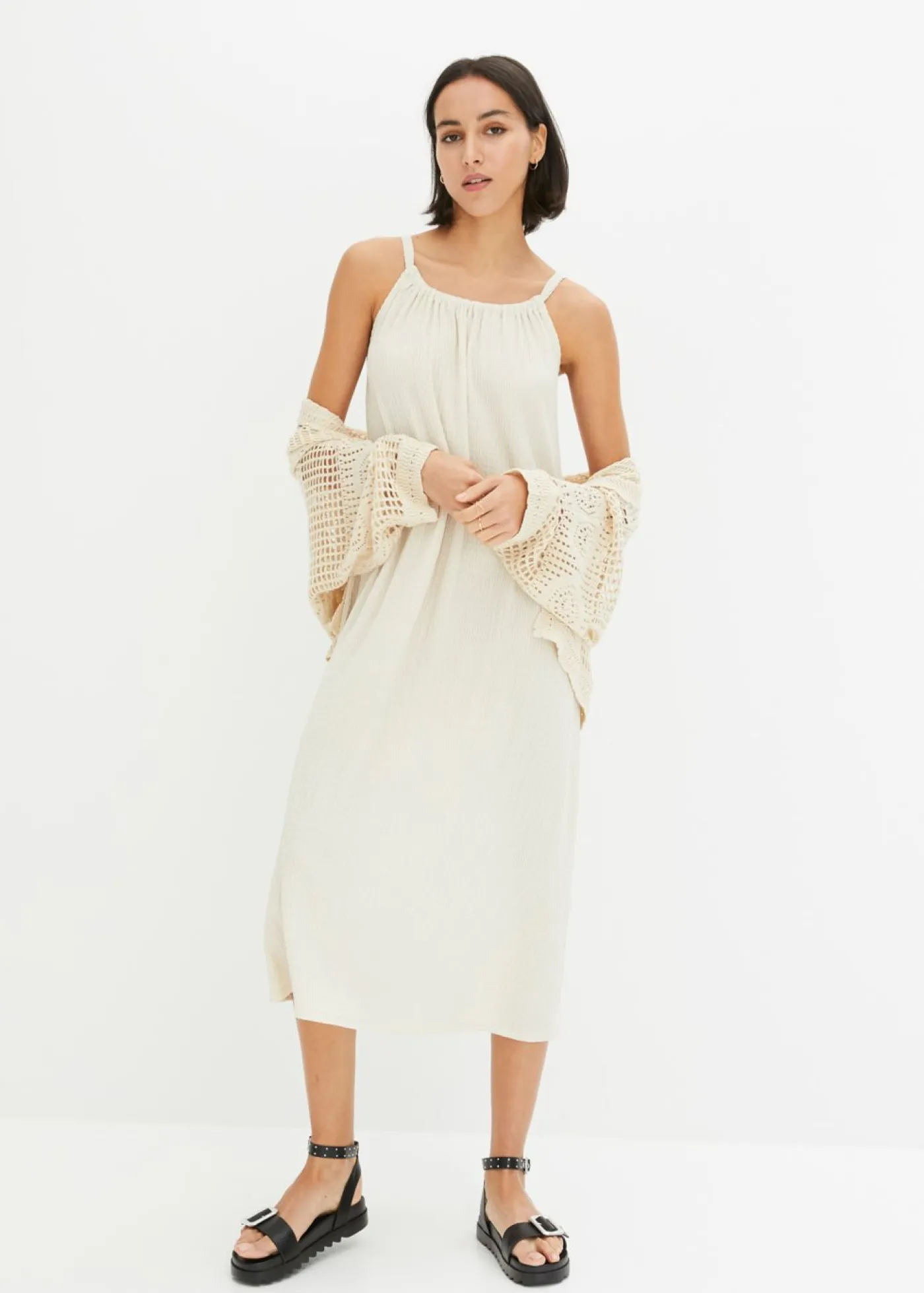 bonprix bonprix Vestidos>Vestido de punto gris guijarro