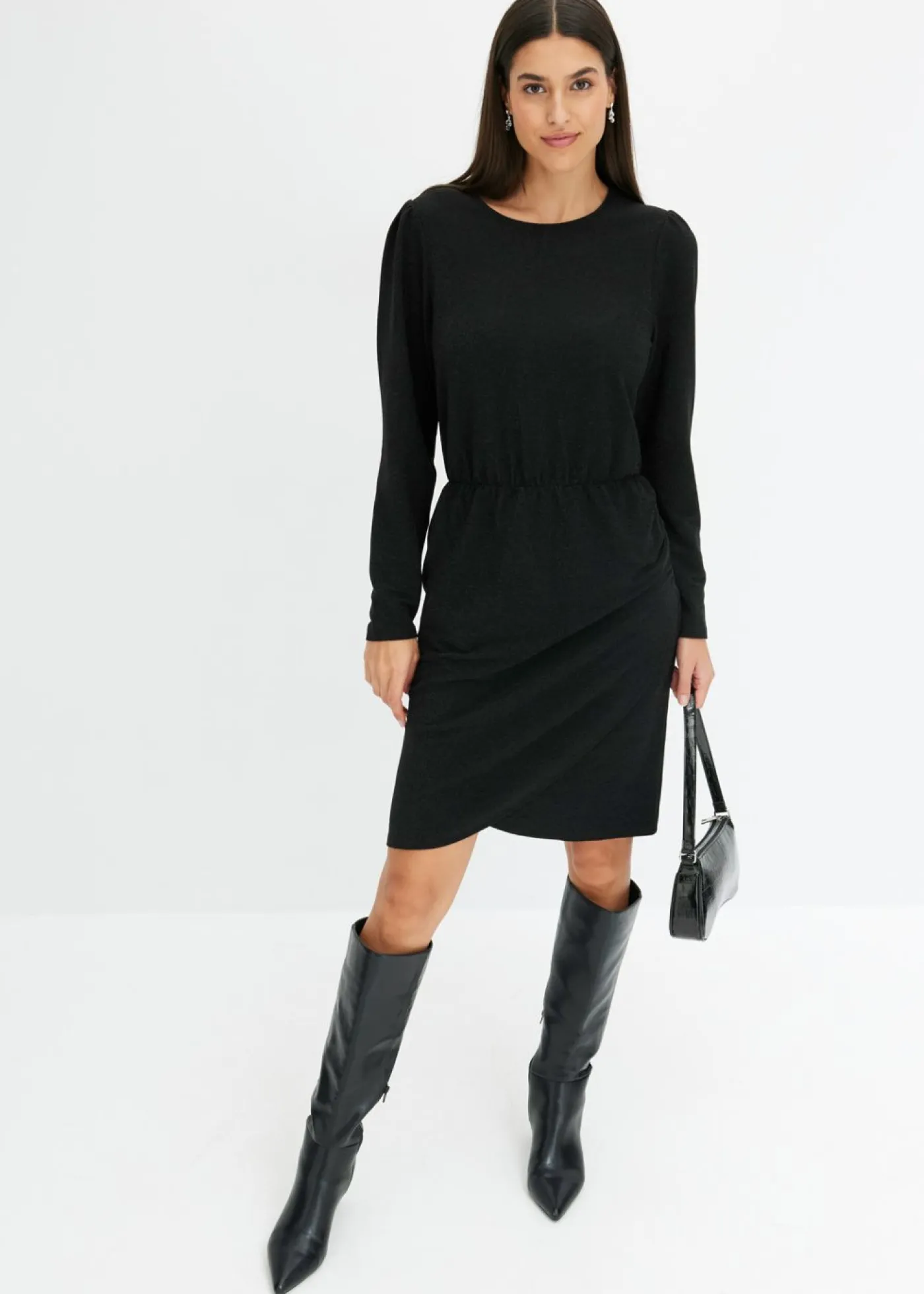 bonprix bonprix Vestidos>Vestido de punto Negro-plata