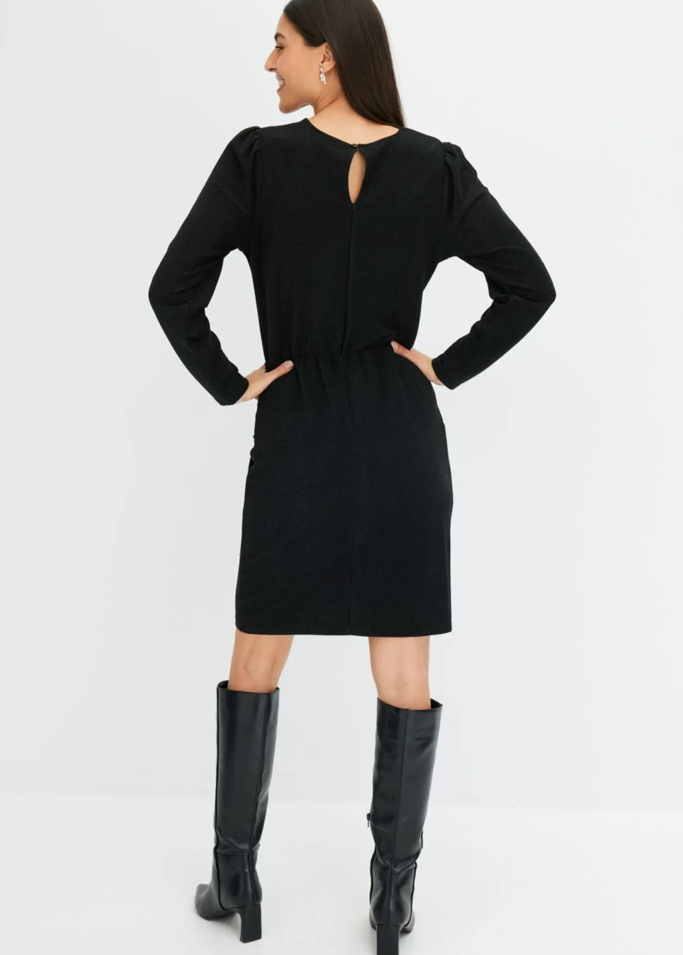 bonprix bonprix Vestidos>Vestido de punto Negro-plata