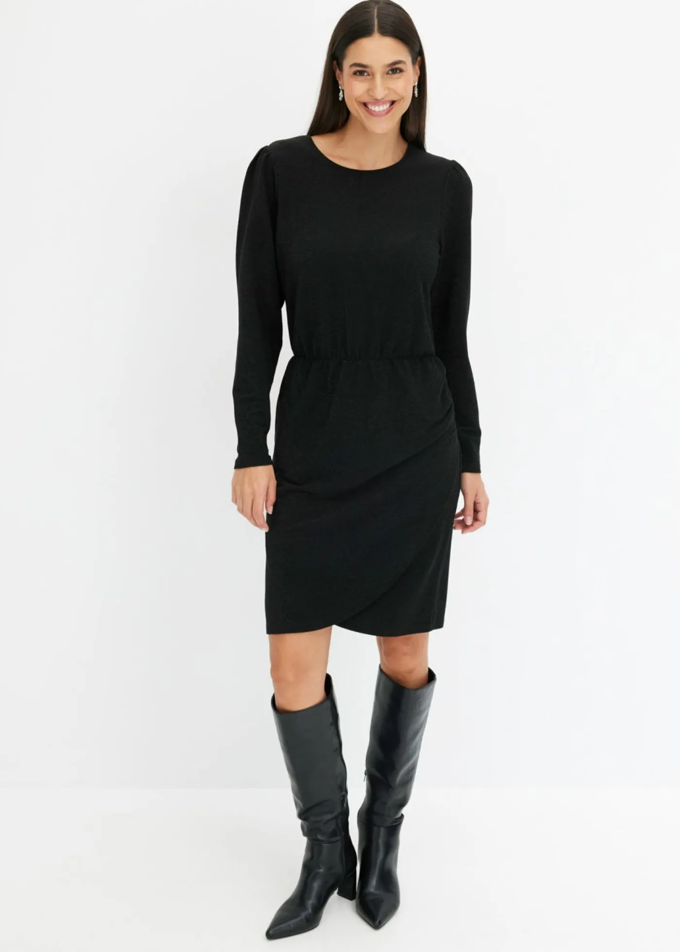 bonprix bonprix Vestidos>Vestido de punto Negro-plata