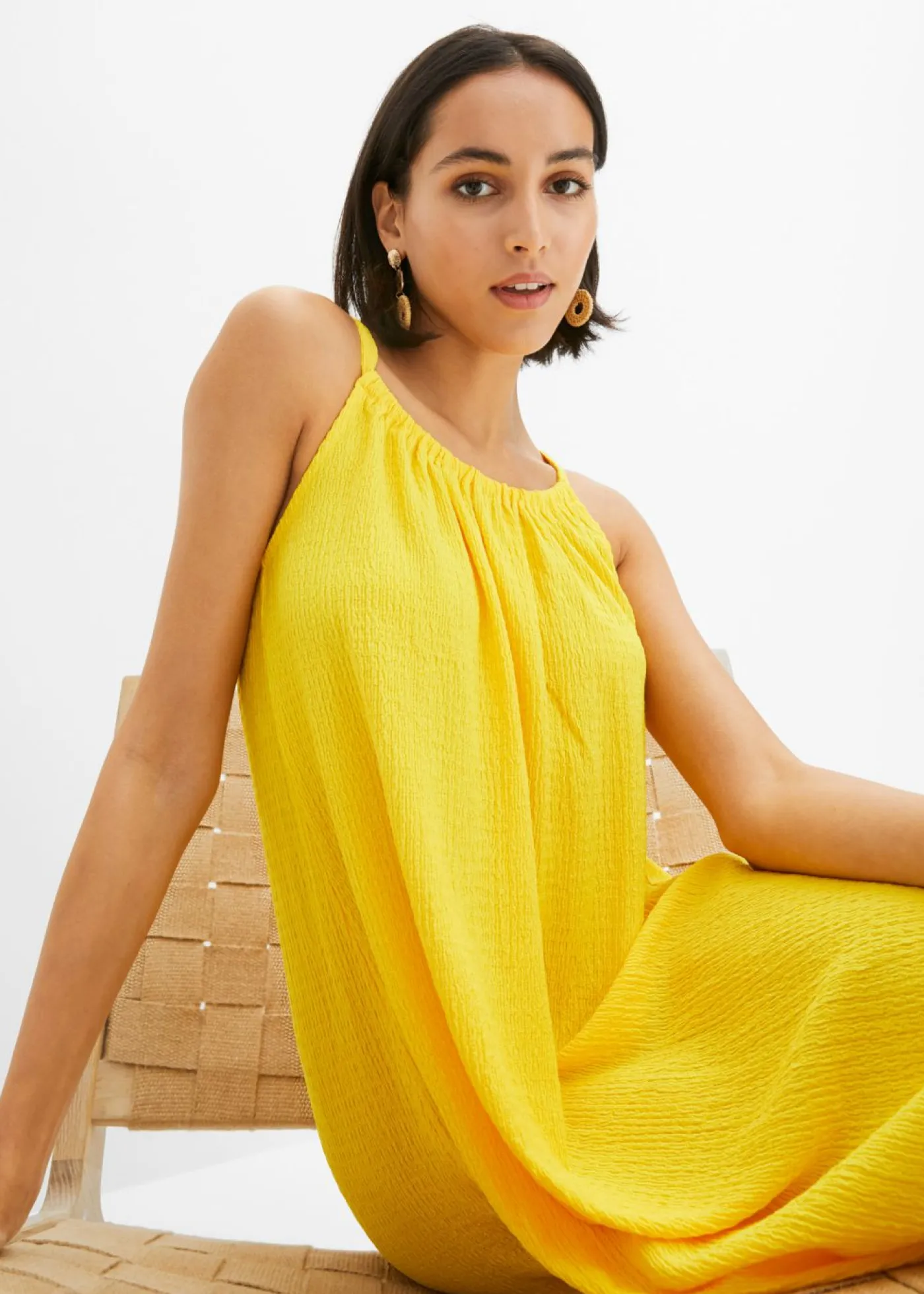 bonprix bonprix Vestidos>Vestido de punto Amarillo narciso