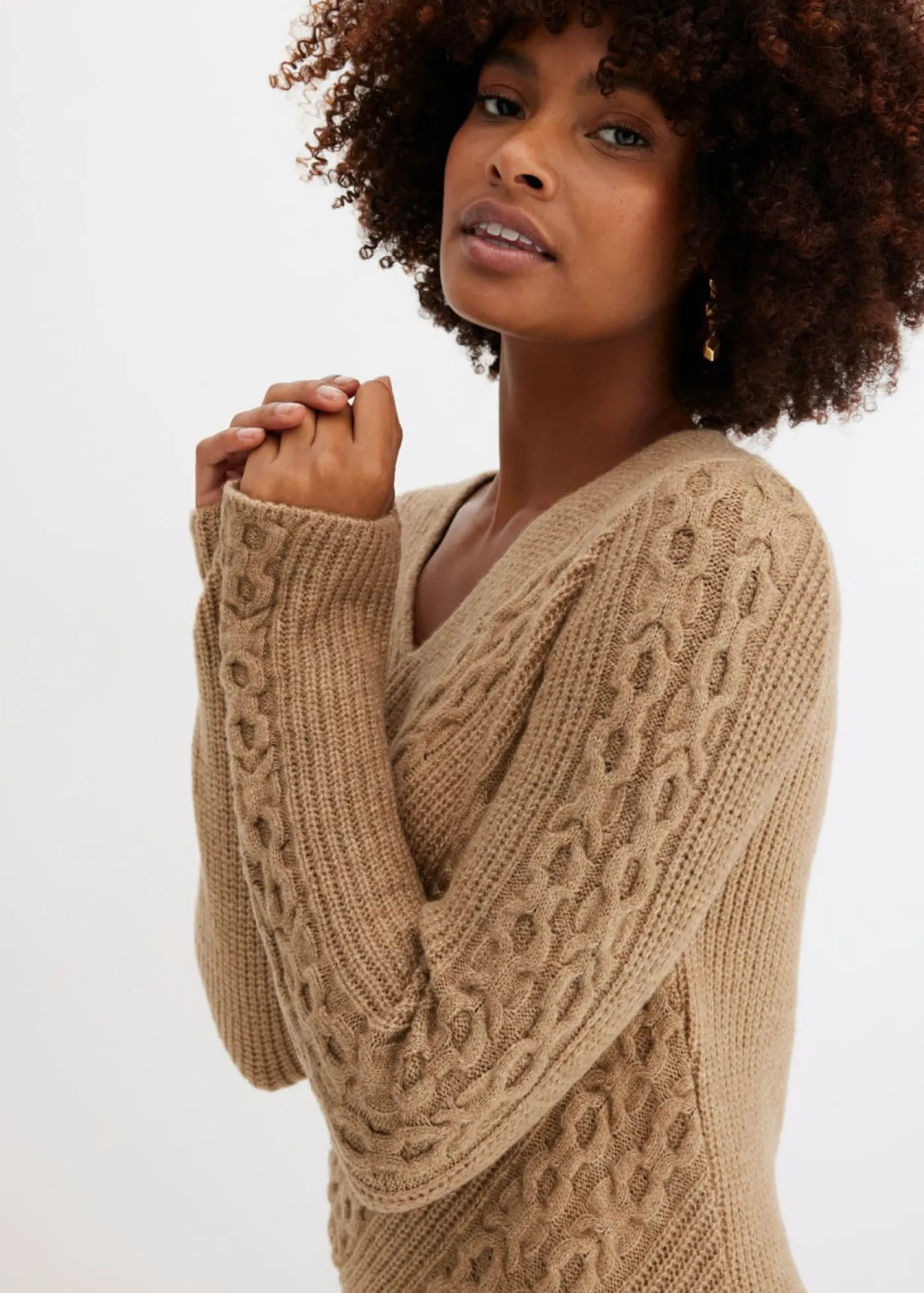 bonprix bonprix Vestidos|Ropa De Punto>Vestido de punto Marrón claro