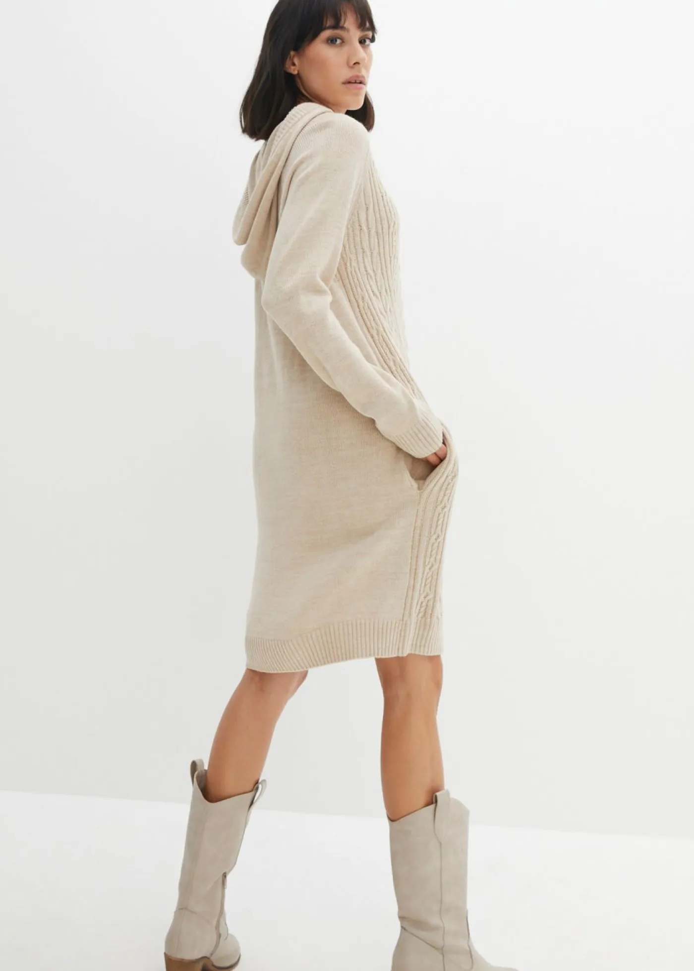 bonprix bonprix Ropa De Punto|Vestidos>Vestido de punto Crudo jaspeado