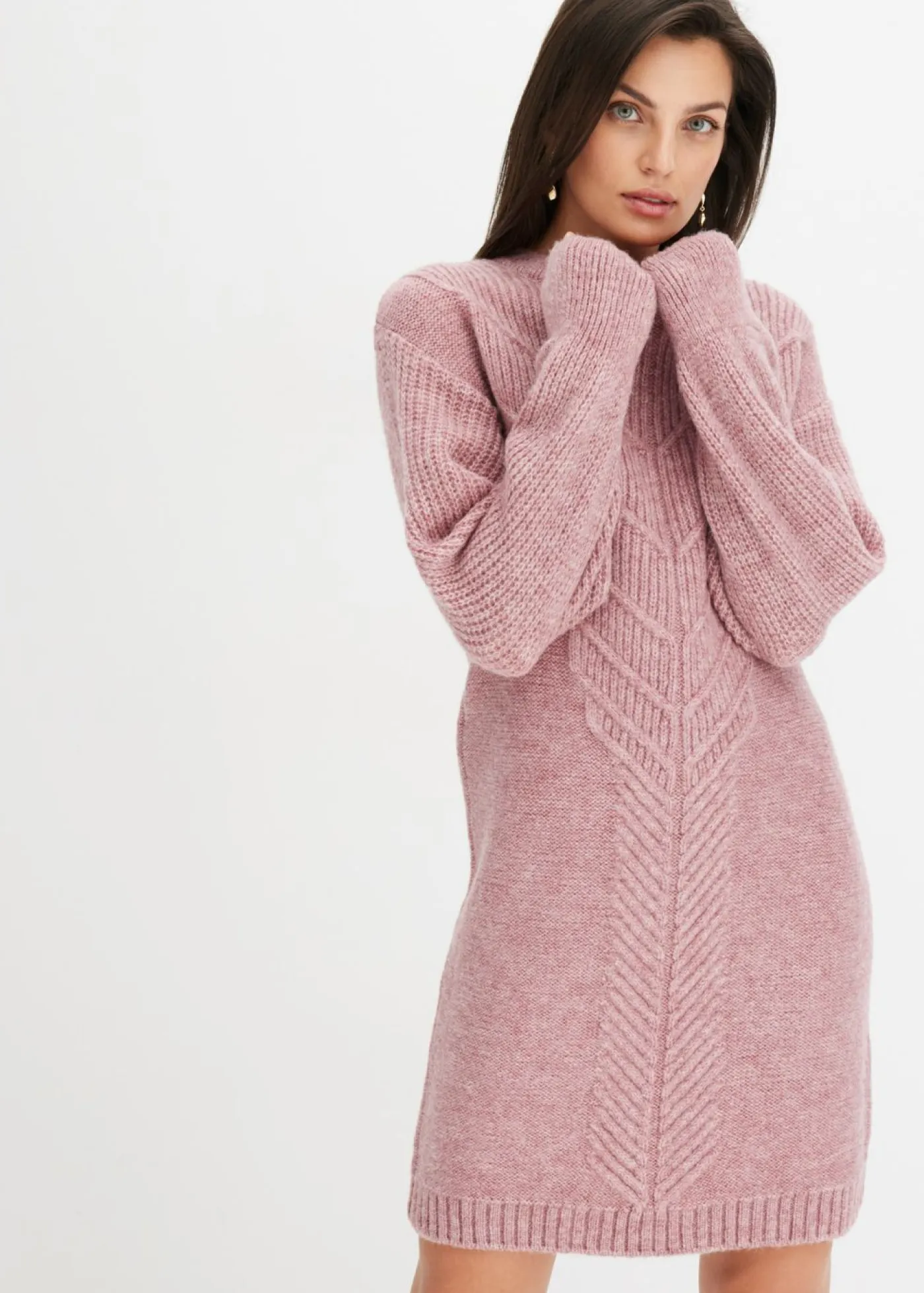 bonprix bonprix Vestidos|Ropa De Punto>Vestido de punto rosa pálido moteado