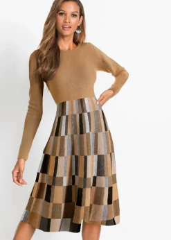 Mujer bonprix bonprix Vestido de punto a cuadros