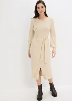 Mujer bonprix bonprix Vestido de punto acanalado de mezcla de viscosa fluida
