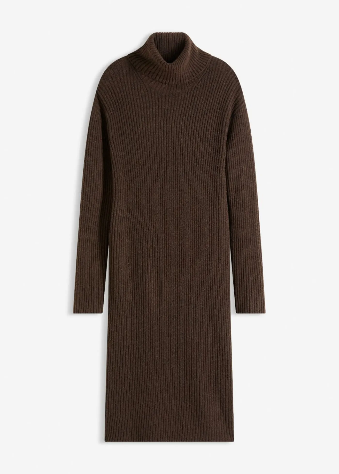 Mujer bonprix bonprix Vestido de punto acanalado con cuello vuelto