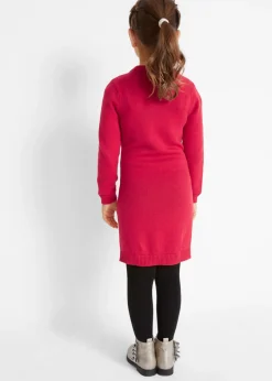 Niños bonprix bonprix Vestido de punto con bolsillo (2 piezas)