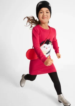 Niños bonprix bonprix Vestido de punto con bolsillo (2 piezas)