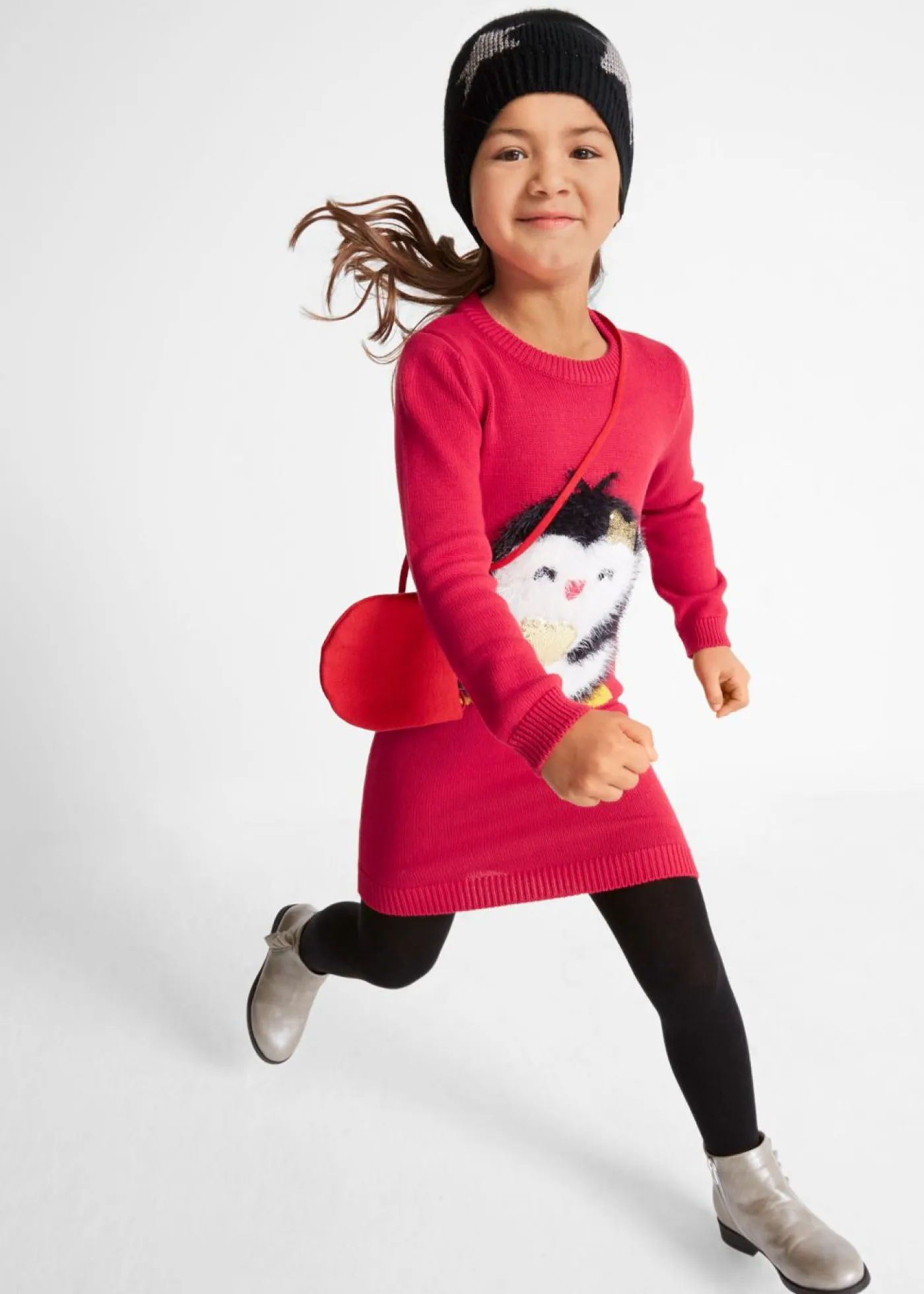 Niños bonprix bonprix Vestido de punto con bolsillo (2 piezas)