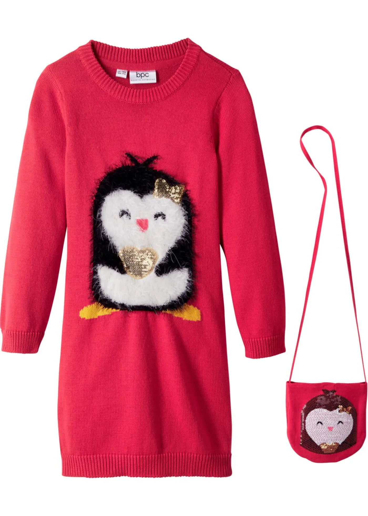 Niños bonprix bonprix Vestido de punto con bolsillo (2 piezas)