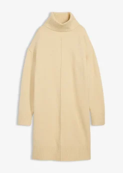 bonprix bonprix Vestidos|Ropa De Punto>Vestido de punto con costura decorativa arena claro moteado