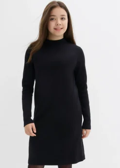 bonprix bonprix Ropa 9 A 16 Años·Vestidos Y Monos>Vestido de punto con cuello alto Negro