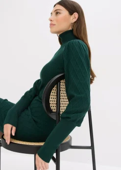 Mujer bonprix bonprix Vestido de punto con cuello vuelto