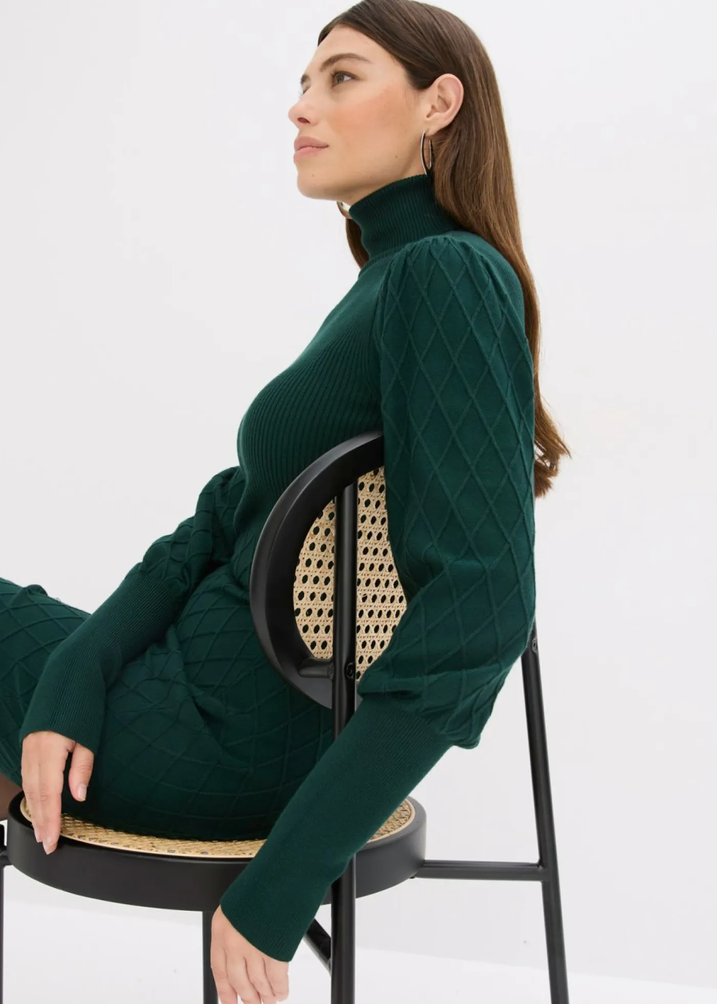 Mujer bonprix bonprix Vestido de punto con cuello vuelto