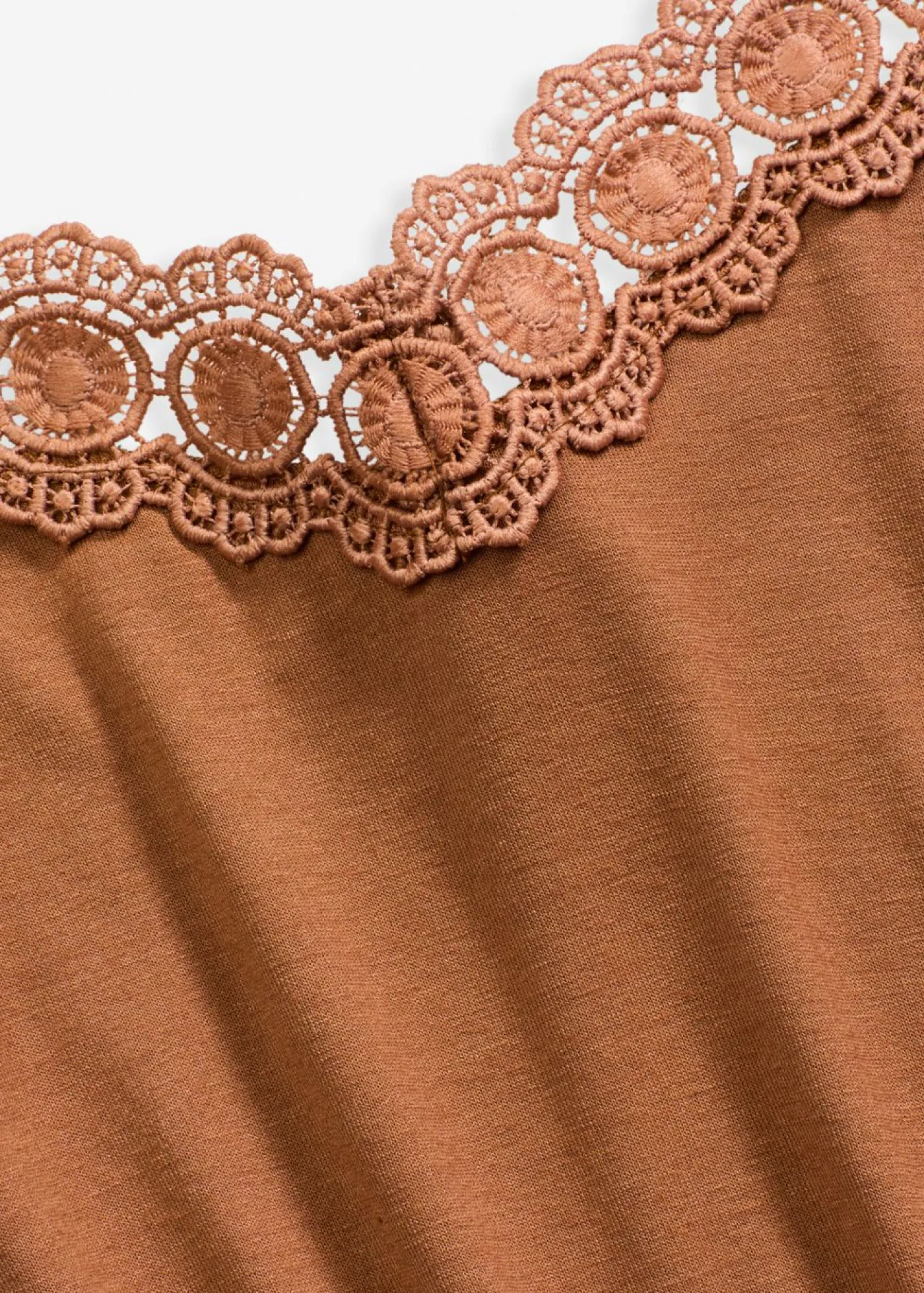 bonprix bonprix Vestidos>Vestido de punto con encaje Marrón castaño