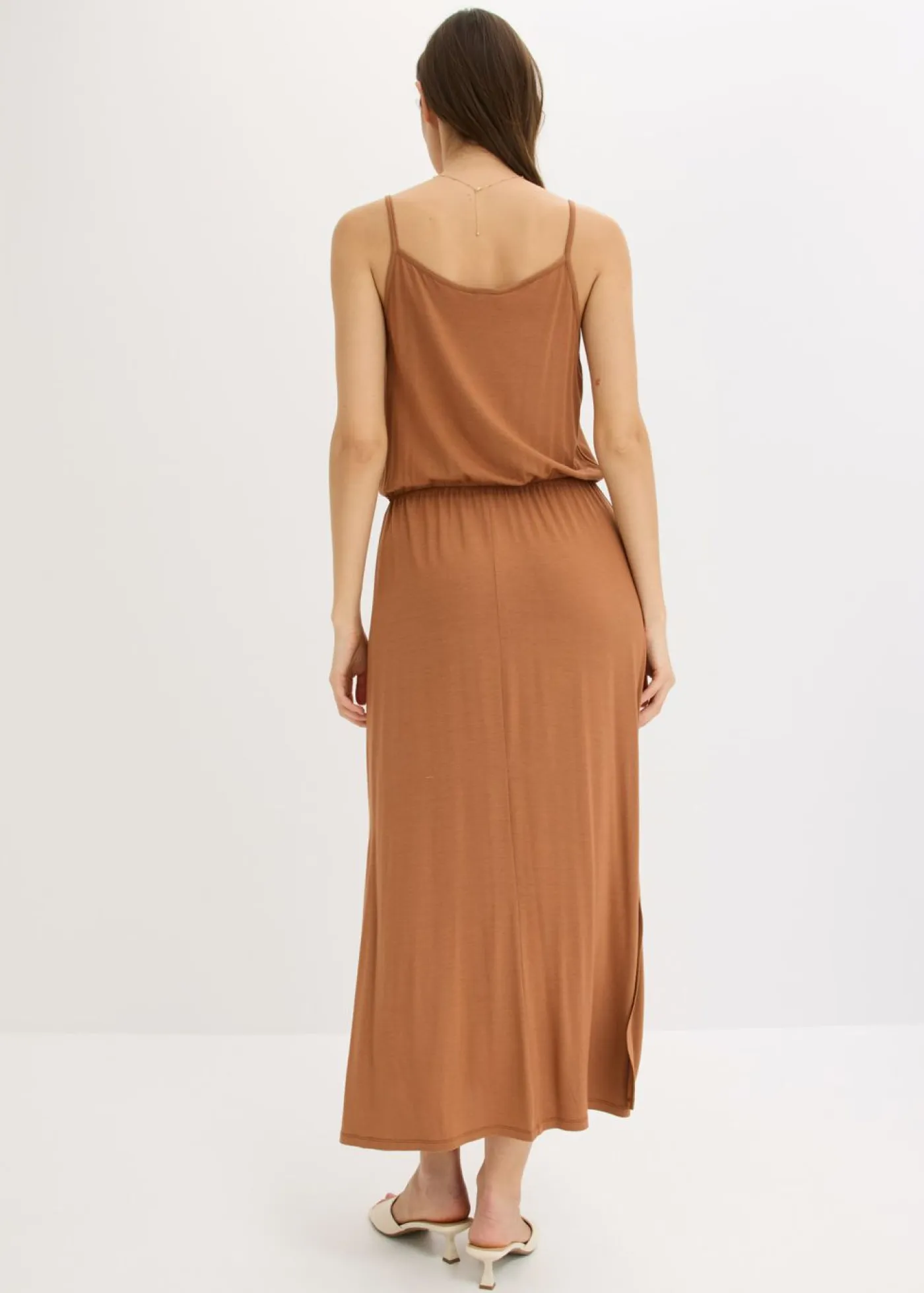 bonprix bonprix Vestidos>Vestido de punto con encaje Marrón castaño