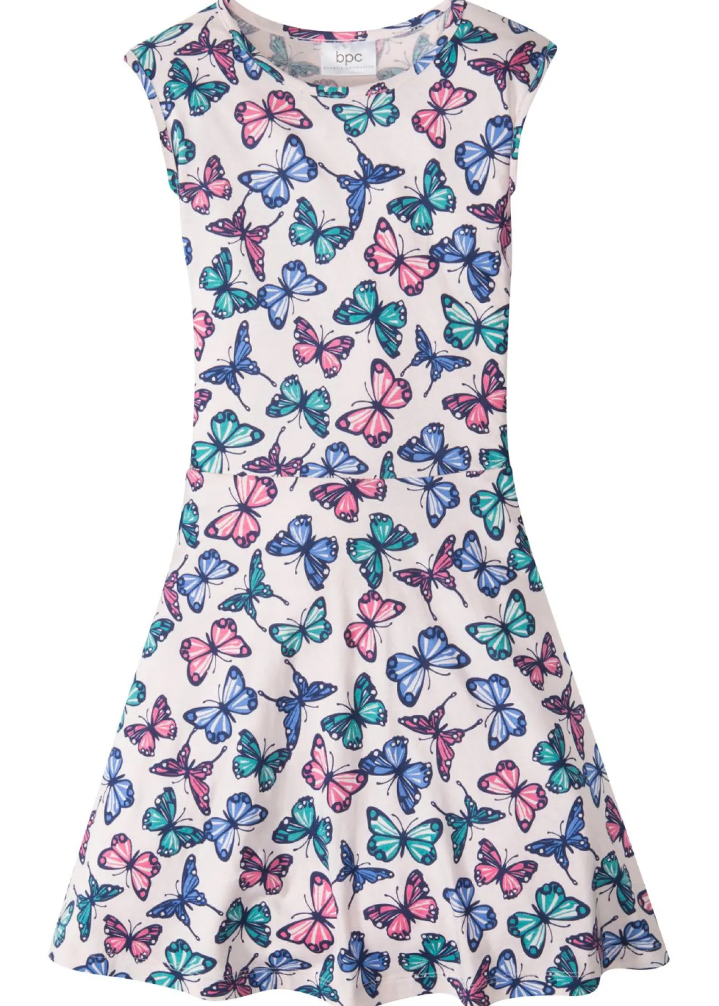 bonprix bonprix Ropa 9 A 16 Años·Vestidos Y Monos>Vestido de punto con estampado de mariposas para niñas rosa pálido