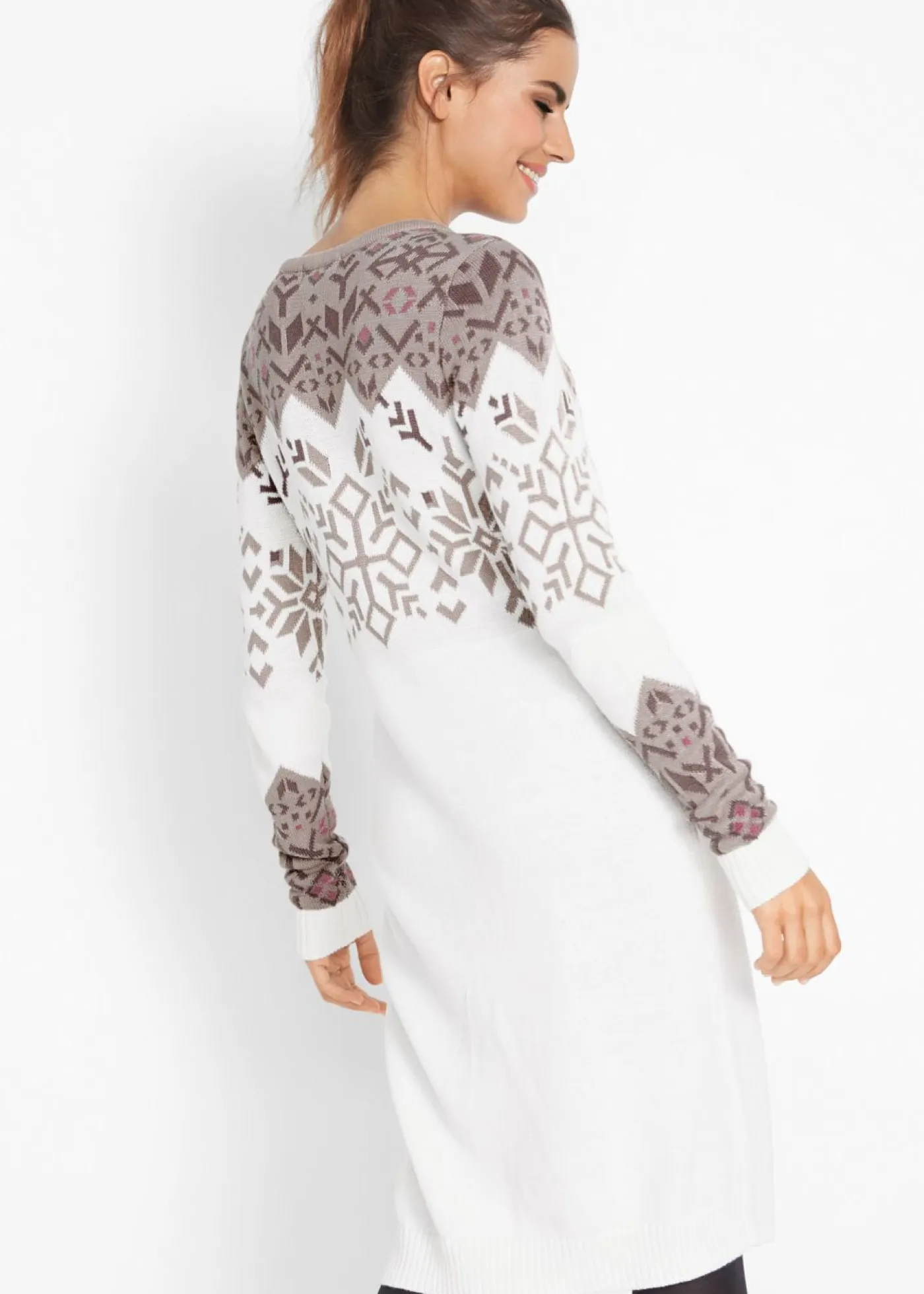 Mujer bonprix bonprix Vestido de punto con estampado invernal