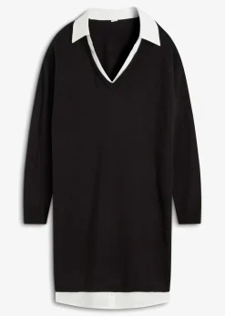 Mujer bonprix bonprix Vestido de punto con inserto de blusa