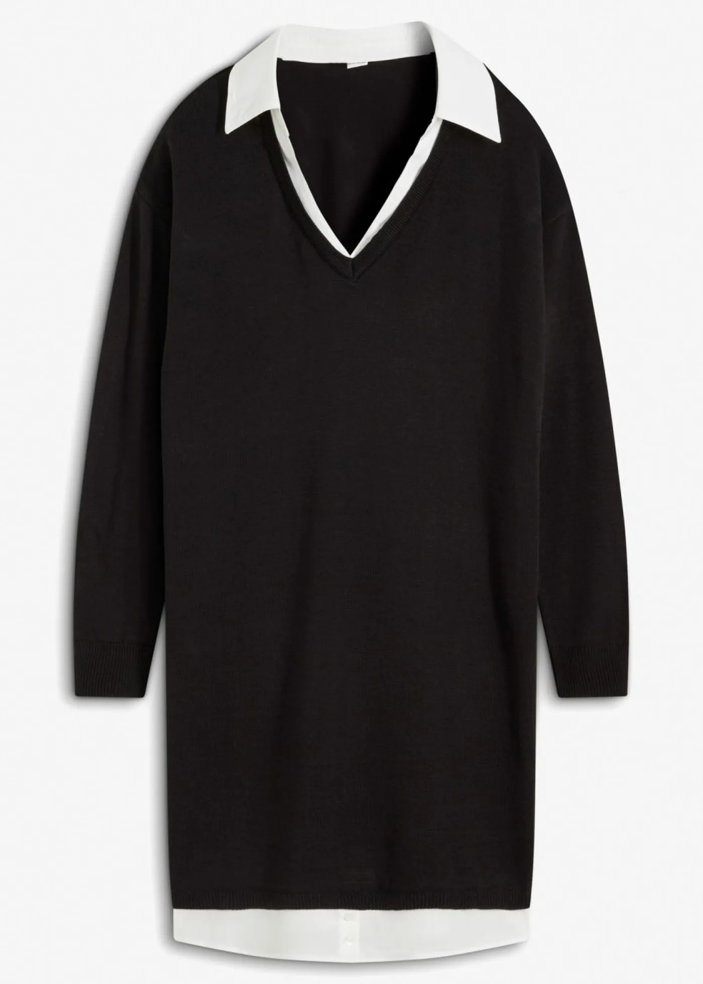 Mujer bonprix bonprix Vestido de punto con inserto de blusa