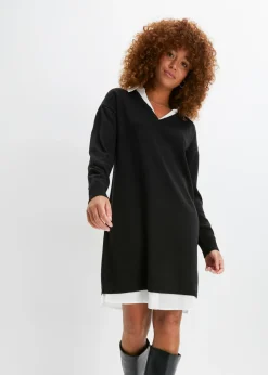 Mujer bonprix bonprix Vestido de punto con inserto de blusa