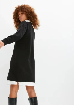 Mujer bonprix bonprix Vestido de punto con inserto de blusa