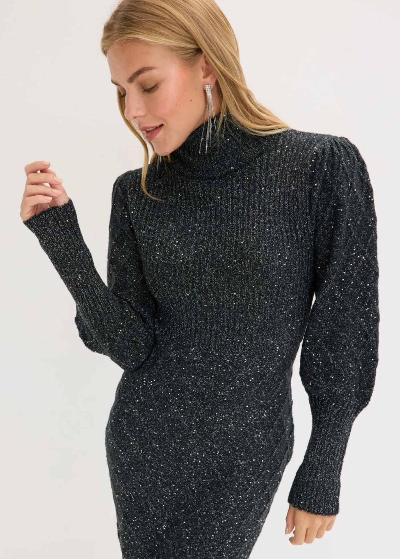 Mujer bonprix bonprix Vestido de punto con lentejuelas