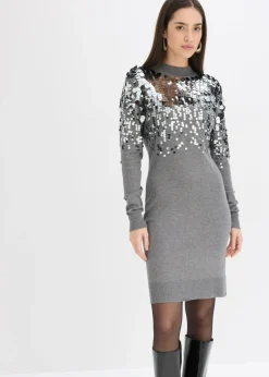 Mujer bonprix bonprix Vestido de punto con lentejuelas