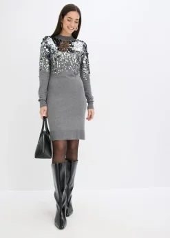 Mujer bonprix bonprix Vestido de punto con lentejuelas