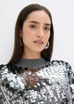 Mujer bonprix bonprix Vestido de punto con lentejuelas