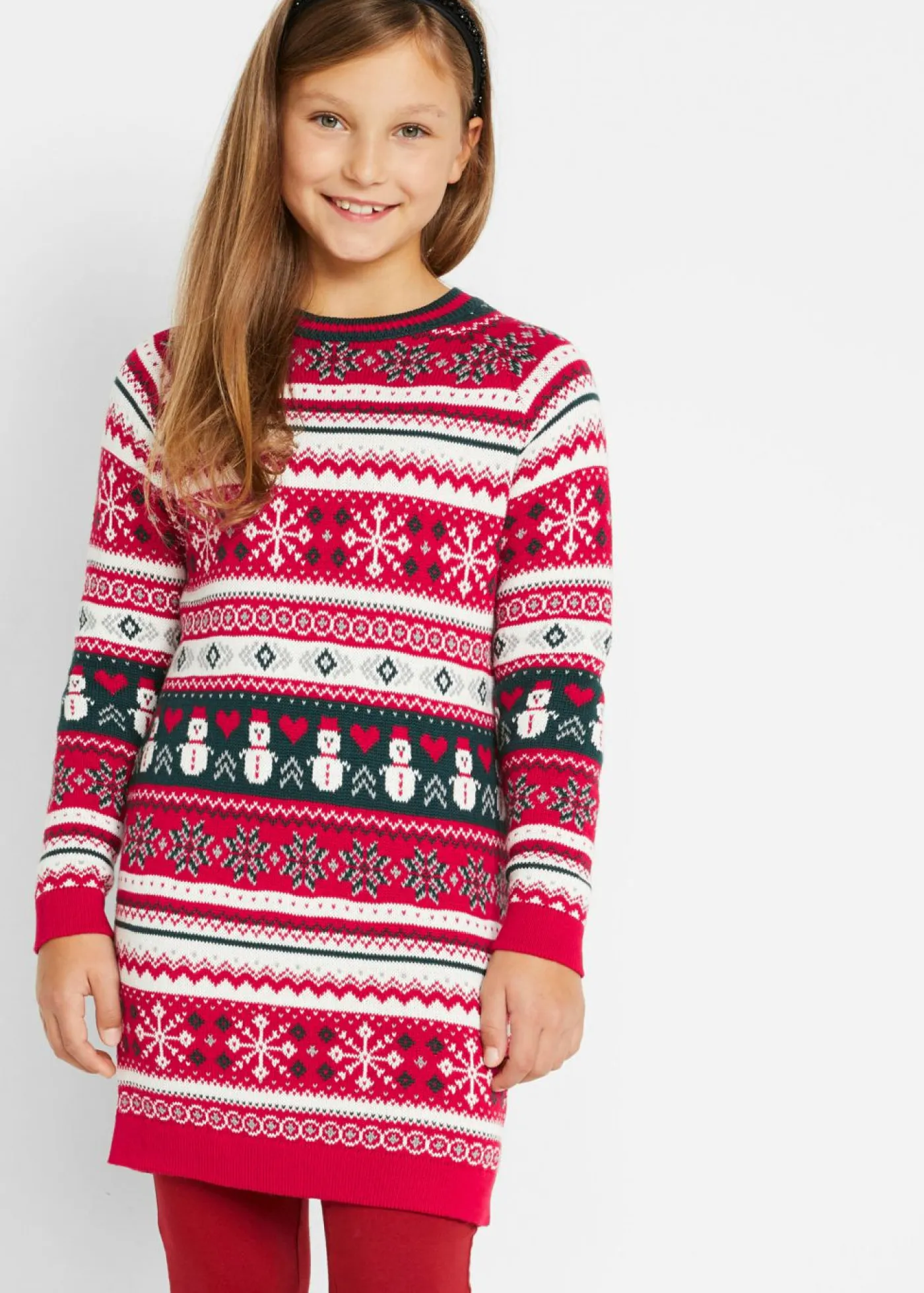 Niños bonprix bonprix Vestido de punto con motivo invernal para niñas