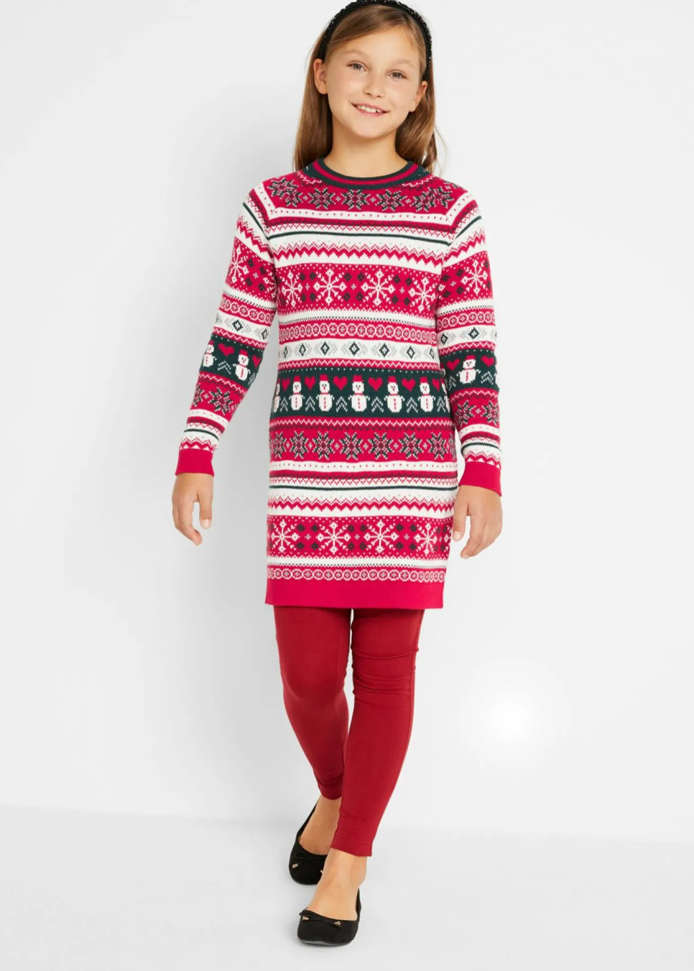 Niños bonprix bonprix Vestido de punto con motivo invernal para niñas