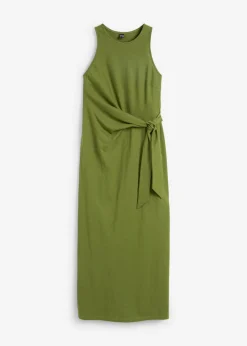 bonprix bonprix Vestidos>Vestido de punto con nudo Musgo oscuro