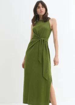 bonprix bonprix Vestidos>Vestido de punto con nudo Musgo oscuro