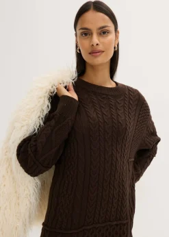 Mujer bonprix bonprix Vestido de punto con patrón trenzado