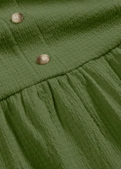 Mujer bonprix bonprix Vestido de punto con volantes y botones decorativos