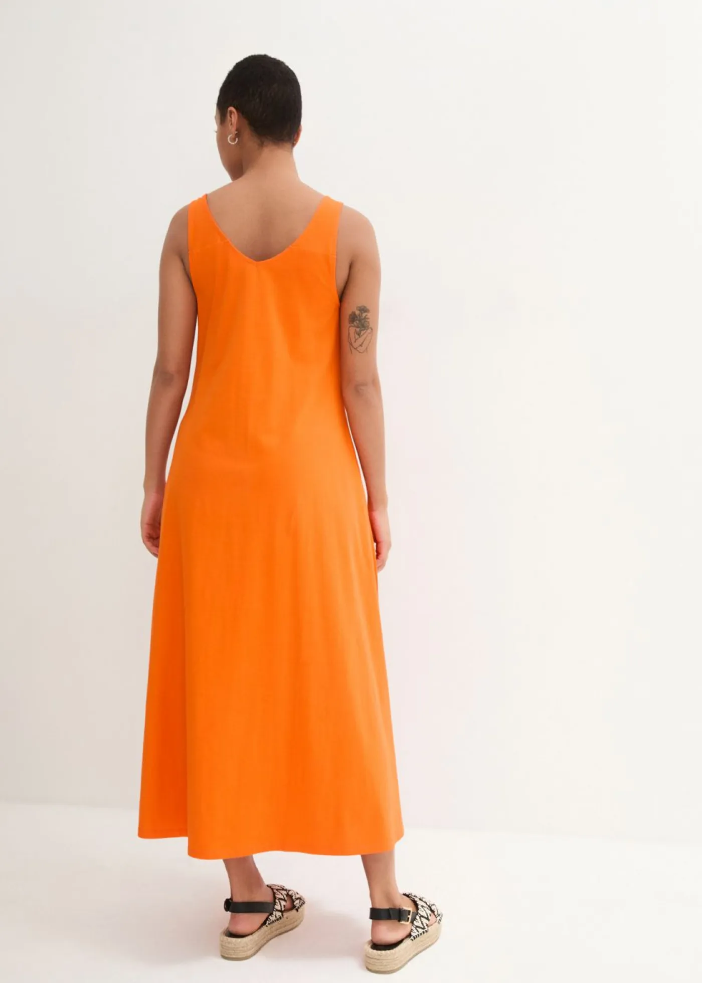 bonprix bonprix Vestidos>Vestido de punto de algodón puro Naranja cálido