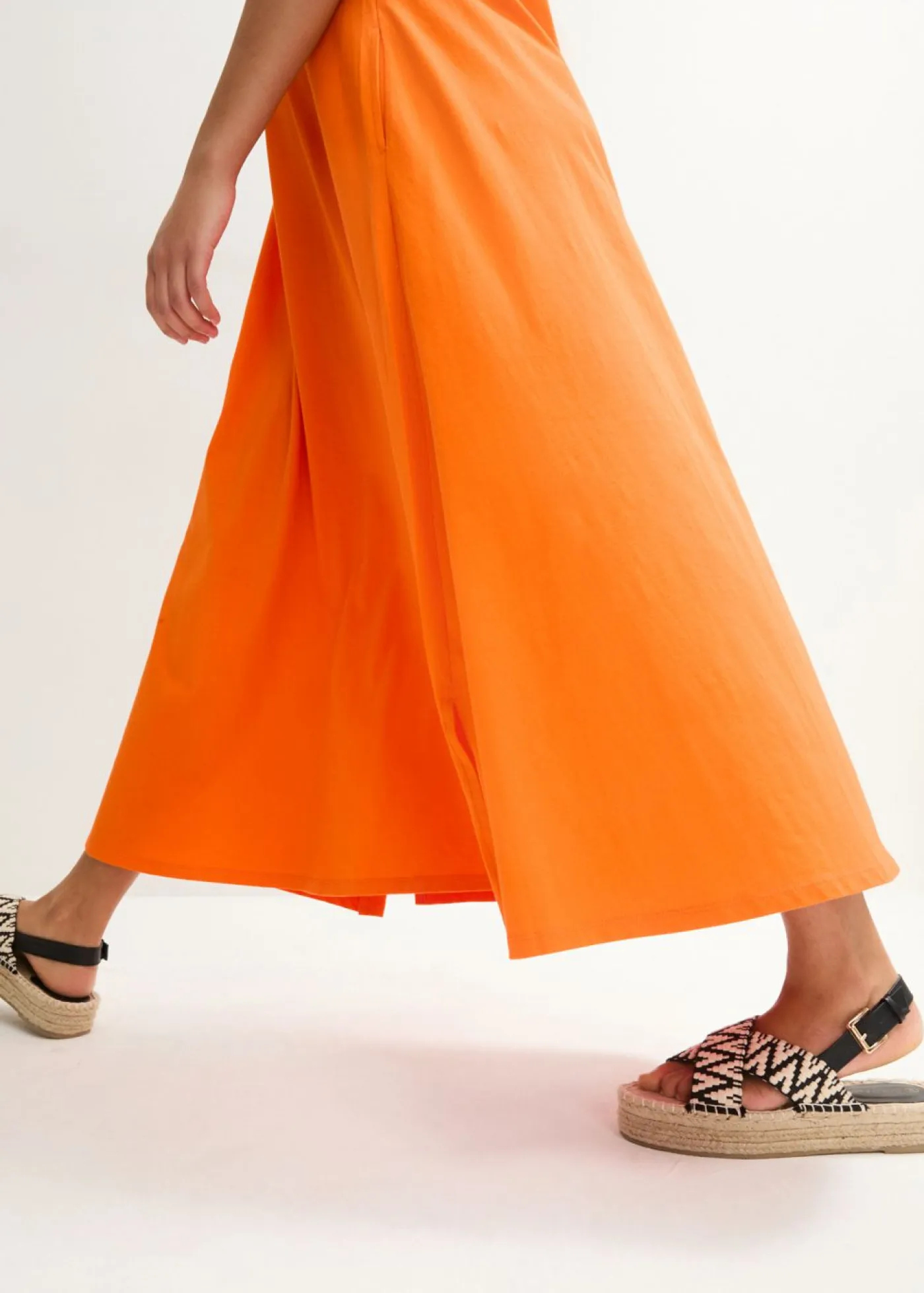 bonprix bonprix Vestidos>Vestido de punto de algodón puro Naranja cálido