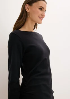 Mujer bonprix bonprix Vestido de punto de algodón y cachemir con dobladillo asimétrico