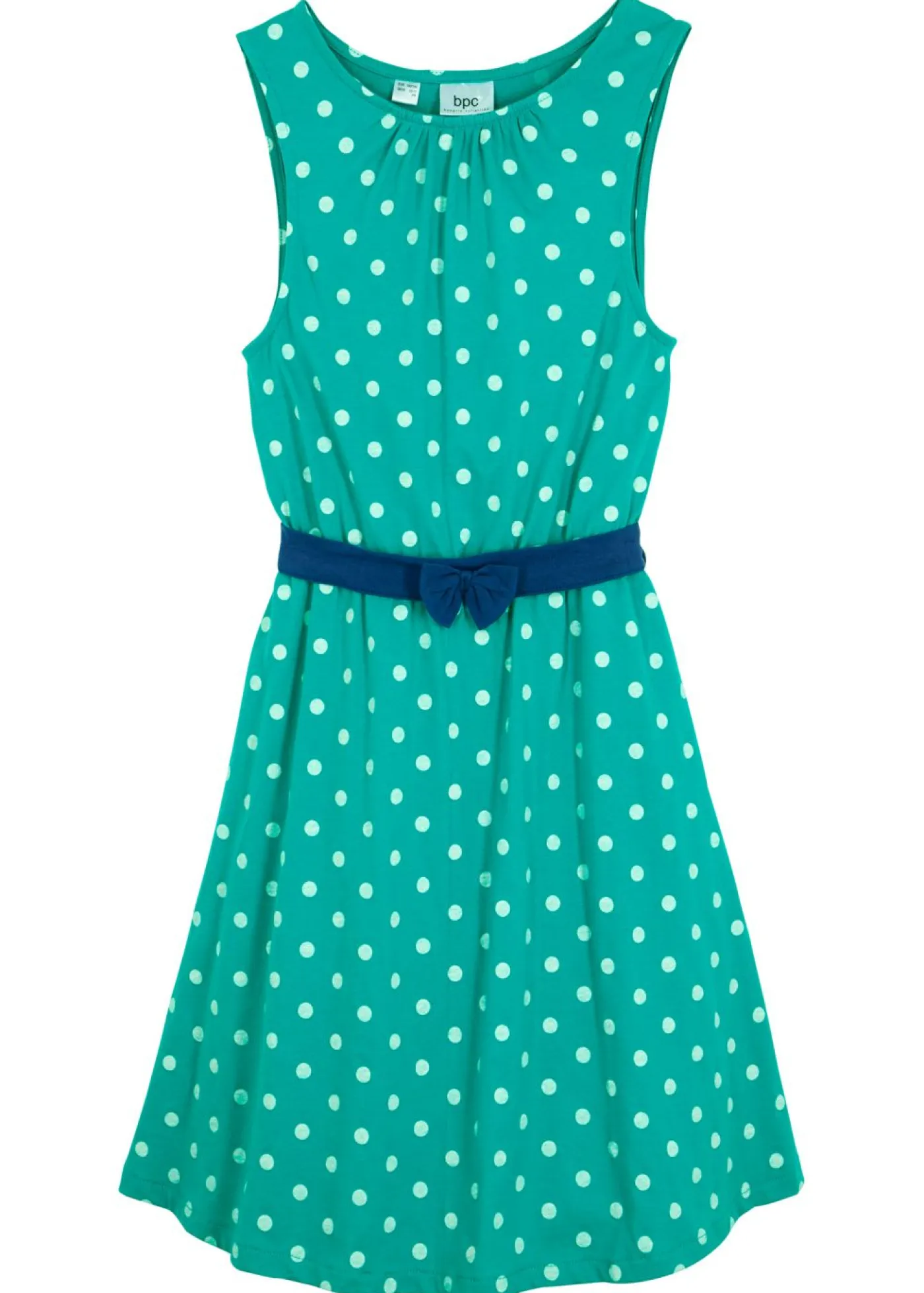 bonprix bonprix Ropa 9 A 16 Años·Vestidos Y Monos>Vestido de punto de algodón orgánico puro esmeralda topos