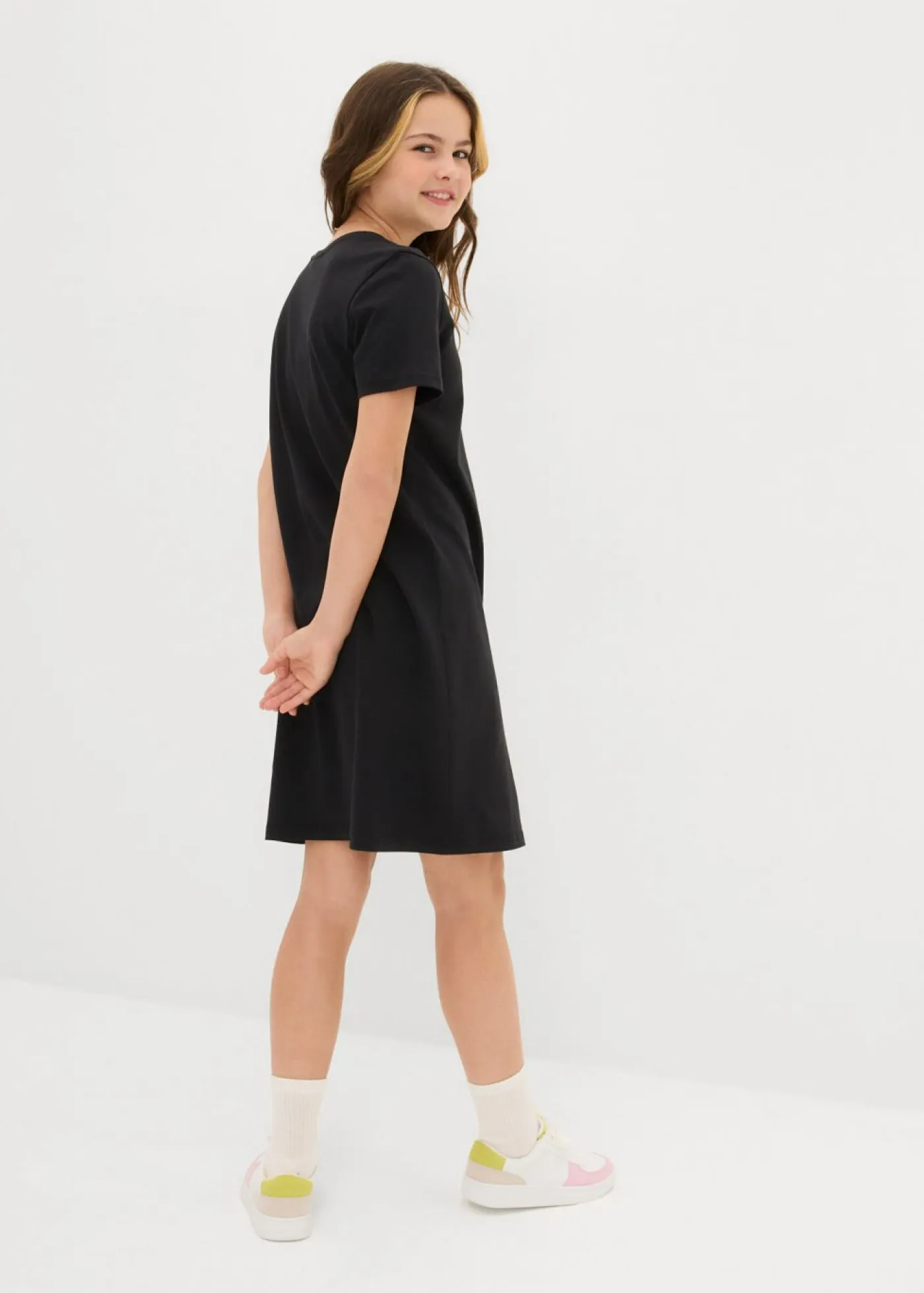 bonprix bonprix Ropa 9 A 16 Años·Vestidos Y Monos>Vestido de punto de algodón orgánico puro Negro