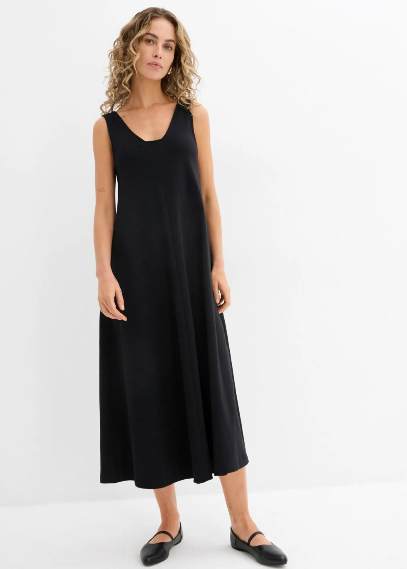 bonprix bonprix Esenciales|Vestidos>Vestido de punto de algodón orgánico puro Negro