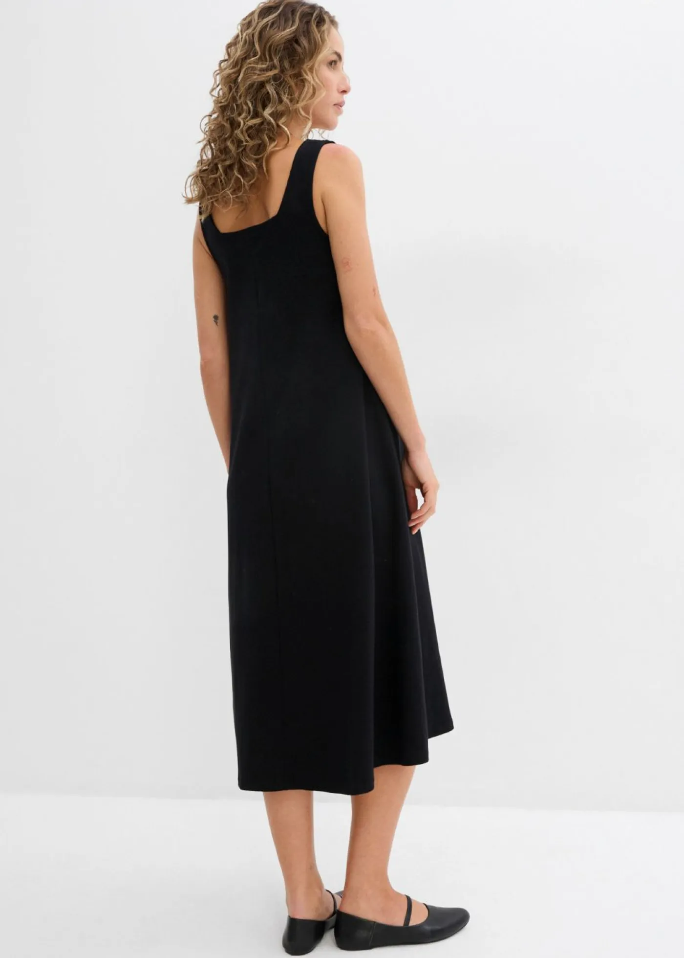 bonprix bonprix Esenciales|Vestidos>Vestido de punto de algodón orgánico puro Negro