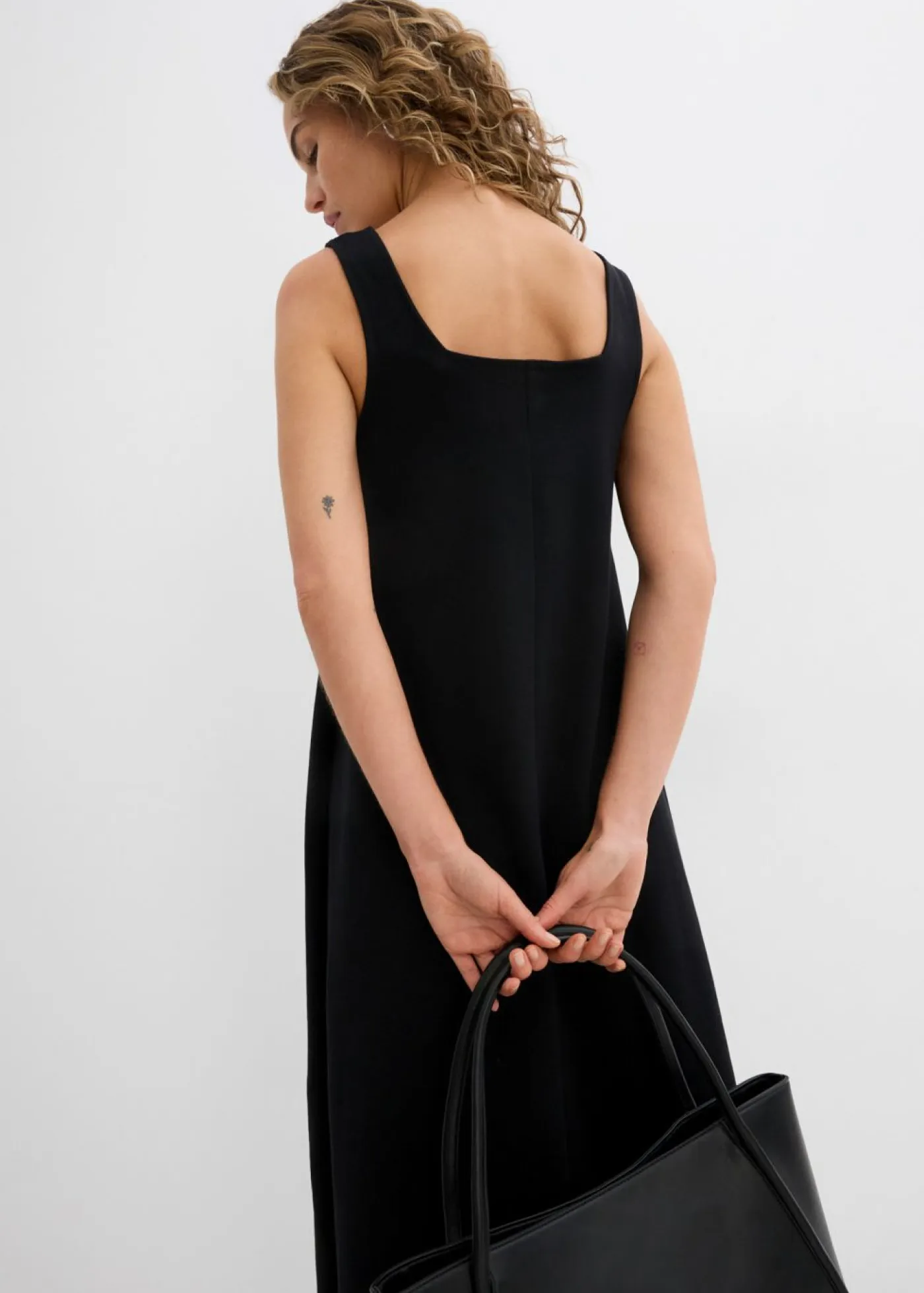 bonprix bonprix Esenciales|Vestidos>Vestido de punto de algodón orgánico puro Negro