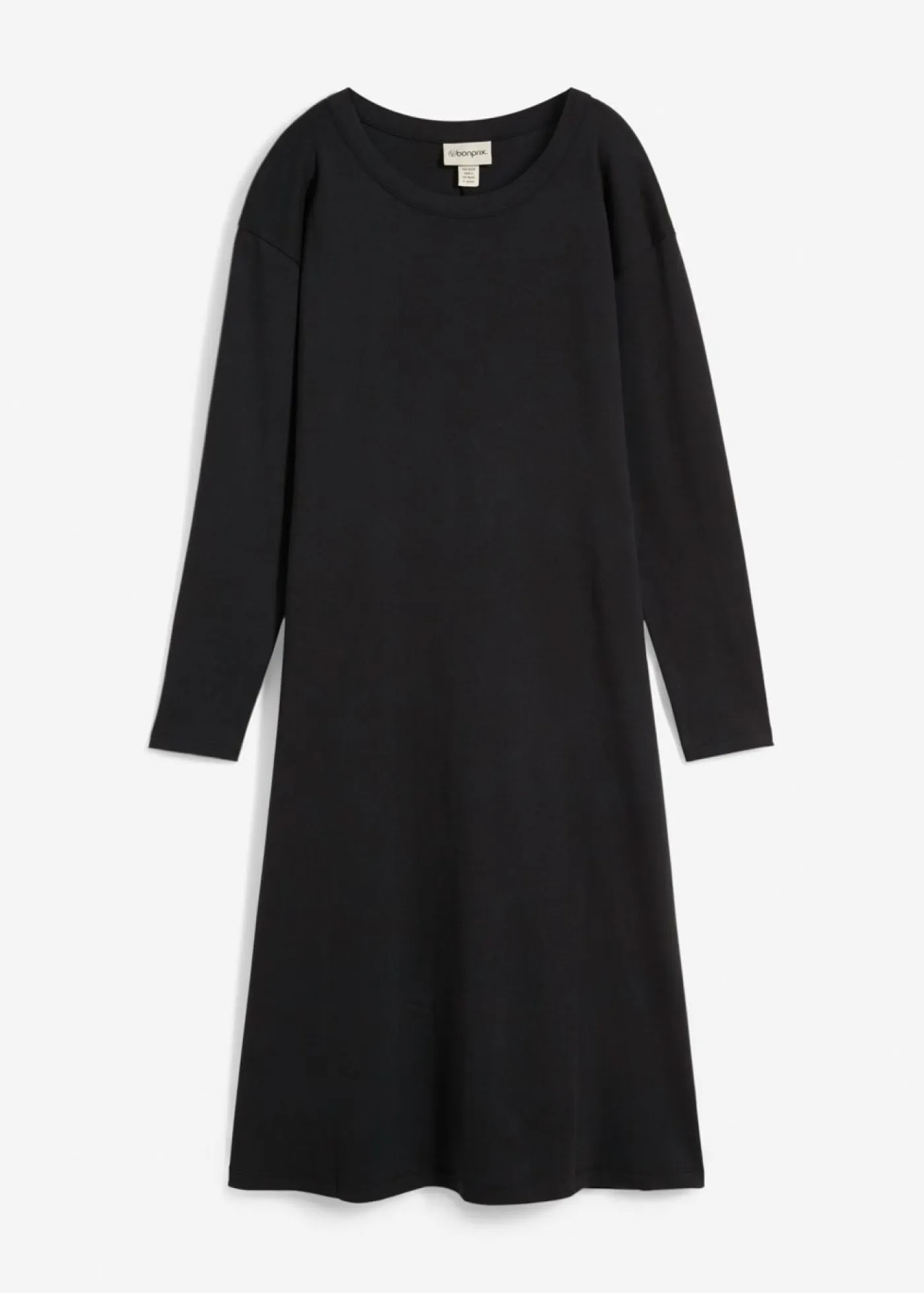 bonprix bonprix Básicos|Vestidos>Vestido de punto de algodón orgánico puro pesado Negro