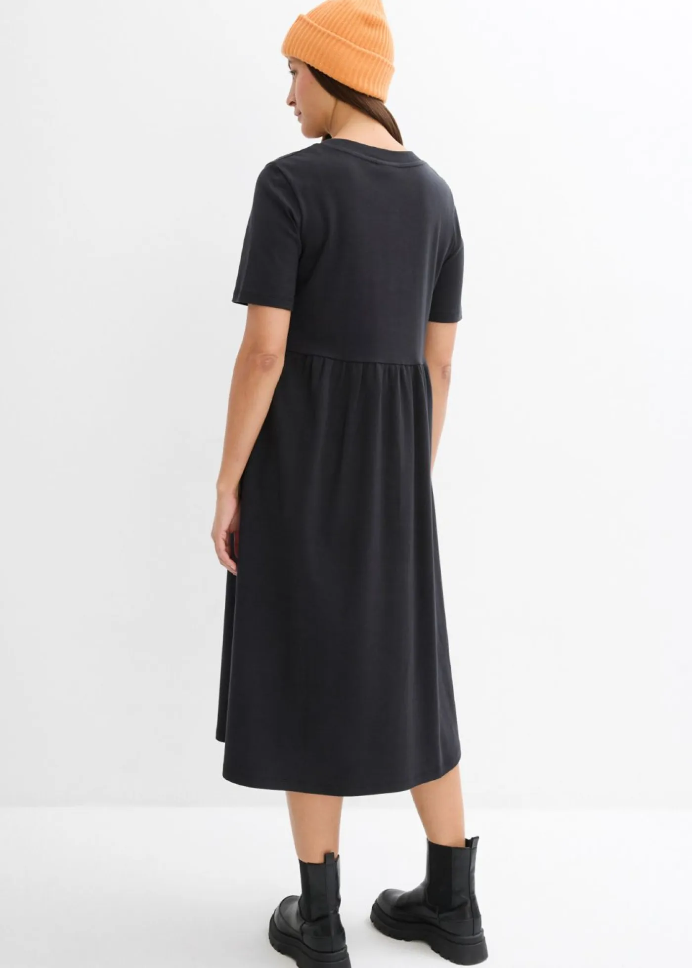 bonprix bonprix Vestidos|Novedades>Vestido de punto de algodón puro Negro