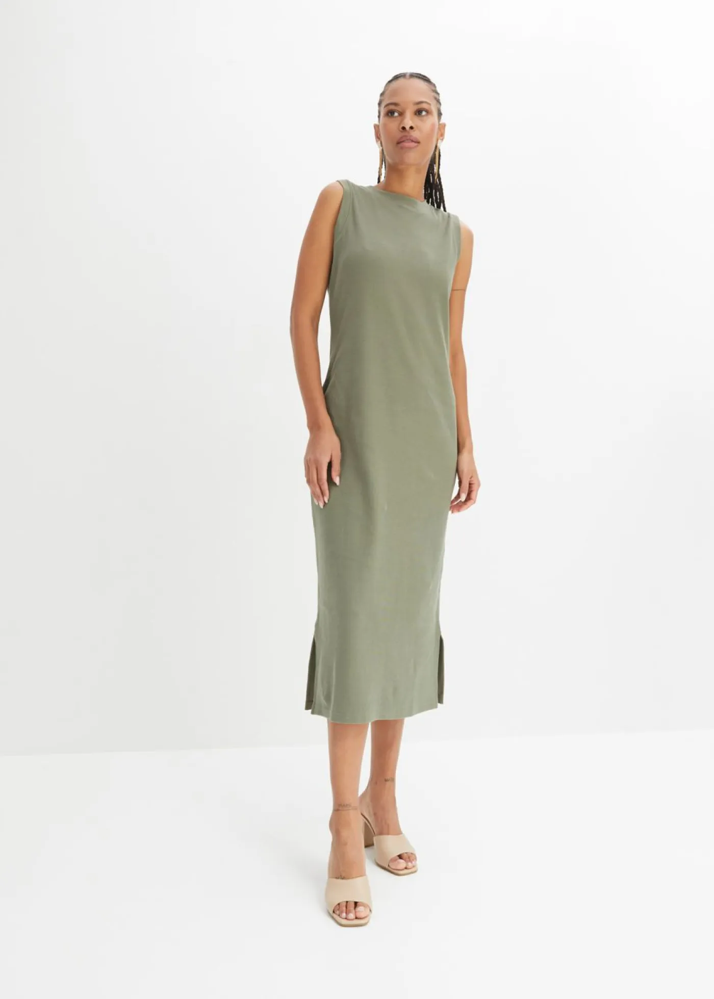 Mujer bonprix bonprix Vestido de punto de algodón con elástico