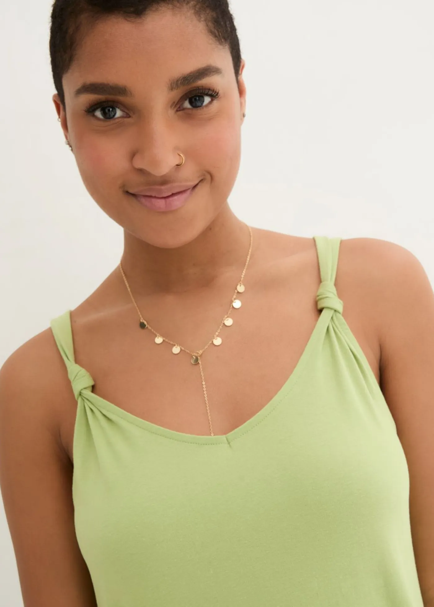 bonprix bonprix Vestidos>Vestido de punto de algodón puro Verde pera